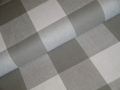 Dunroven House 3 Inch Farmhouse Check Grey White Woven Cotton Homespun Fabric