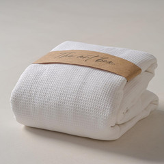 Medium Weight 100% Cotton Waffle Fabric – 2 Meters Bleached Material for Sewi…