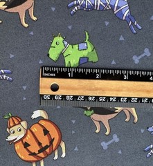 Fabric Dogs in Halloween Costume on Dark Grey – Cotton BTY