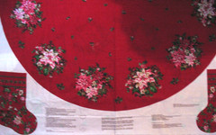 Christmas Tree Skirt & stockings 2 FABRIC PANELS 2 halves = whole skirt 58″ 2 pc