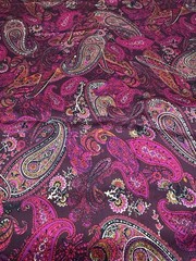 Fuchsia Pink Berry Paisley Floral Satin Fabric Silky Soft Charmeuse 3 YDS x 58”