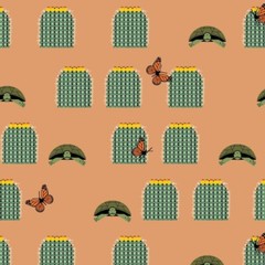 Birch Organic Fabric Charley Harper Santa Rosa CH 315 Tortoise Prickle Cotton