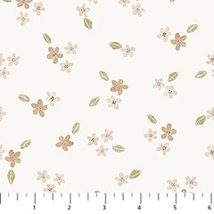 FIGO – Tiny Waddles by Jessica Yon Lo – Floral – Cream ,1/4 yard