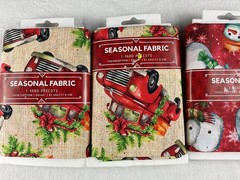 3 Seasonal Fabric Snowman, Christmas Truck Precut Fabric Sewing Art Project