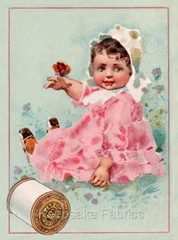 Thread Card Coats Girl Butterfly Crazy Quilt Block Multi Szs