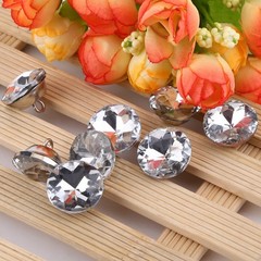 Diamante Silver Rhinestone Crystal Round Buttons Sewing Craft (20mm) CHU