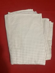 Eggshell White Faux Leather Perforated Fabric 60×55”