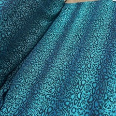 Blue Snake Animal Print Spandex Fabric Stretch by Yard for Swimwear Sportwear