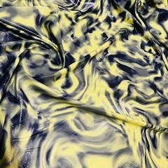 Tie Dye Yellow Print Nylon Spandex Fabric 4 Way Stretch for swimwear
