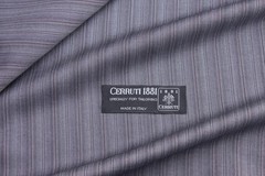 Lanificio Cerruti 130’s Wool Suiting Fabric Gray Brown Stripe Herringbone 5.75m