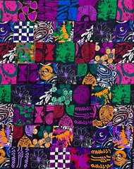 African Fabric/ Ankara – Multicolored ‘Creative License’, YARD or WHOLESALE