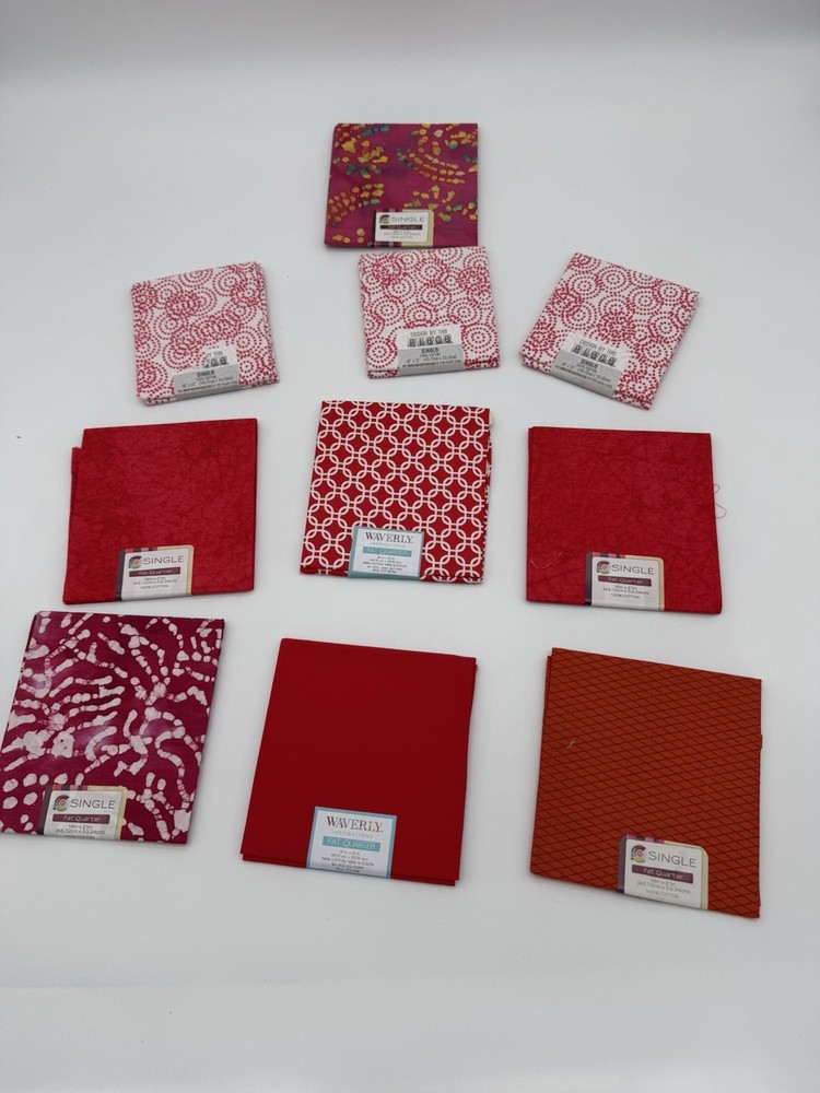 Mixed Lot 5 Bundle Cotton Fabrics Pinks & Red