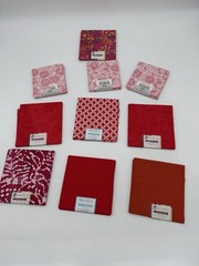 Mixed Lot 5 Bundle Cotton Fabrics Pinks & Red