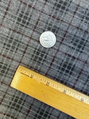 Gray Plaid print Stretch Cotton Denim Fabric Sample 1.5 yard (54”) x 47”