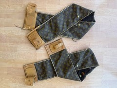 Authentic Louis Vuitton Monogram Vachetta 2 pc 47″ X 6″ Fabric Luggage Scraps