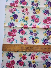 45″ X 22.5″ Floral Cotton Linen Sewing Craft Quilting Fabric Remnant Colorful