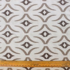 Geometric Sheer Curtain Fabric By The Yard, Linen Look Curtain Fabric Upholstery