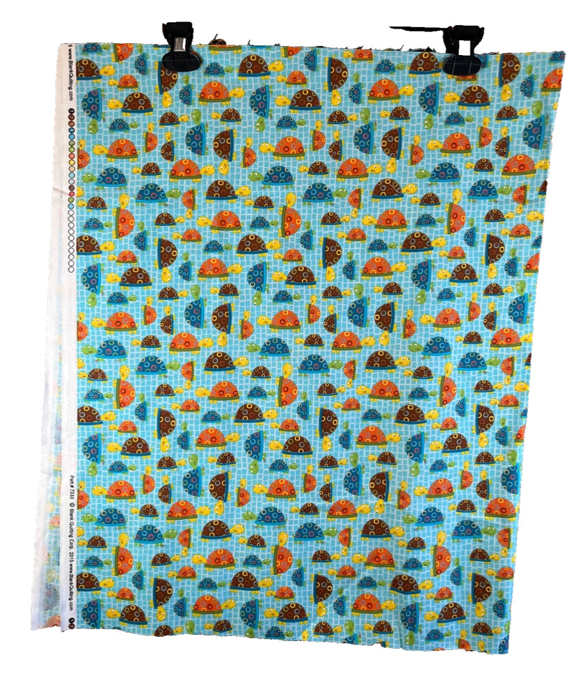 Blank Quilting TURTLES Primary Colors Cotton Quilting Fabric 44×27”