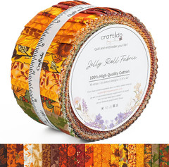 -20 Options-100% Cotton Jelly Roll Fabric Precut Strips for Quilting, Crafting,