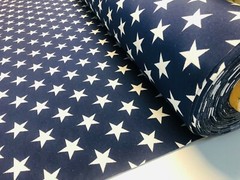 Jacquard Double Face Stars Gobelin Christmas Fabric 55″ wide NAVY BLUE & WHITE