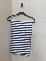 Silk Taffeta lightweight black / pearl gray stripes distinct textured surface