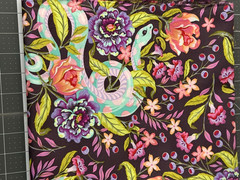 2 FQ Tula Pink MOON GARDEN HISSY FIT Snake Cotton Quilt Craft Fabric FLORAL OOP