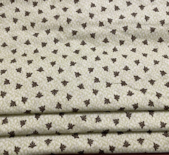 Cotton Fabric Pale and Dark Green Leaf Pattern 1 1/2 Yards 44 Inches