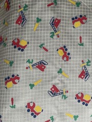 Vintage Cotton Corduroy Fabric 1.5 yard, 62” wide. Gray Construction Vehicle
