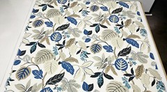 P KAUFMANN MERIDIA PERRI BLUE BROWN LEAF SLUB DUCK COTTON FABRIC BY YARD 54″W
