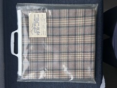 Vintage White Mountain Woolens 100% Wool Tartan Plaid Fabric 1 Yd 60” Taupe