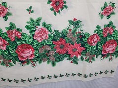 Wamsutta Hallmark Cards Christmas Tablecloth Fabric 1 Yard x 70 Inches wide