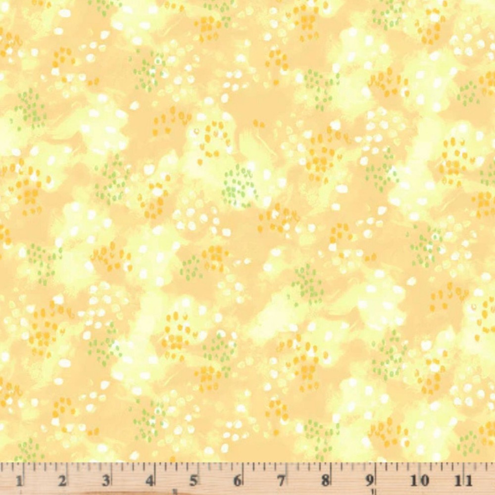 Awakening Yellow Dots Blender Cotton Fabric Sale 5742 YO Fabric by the half yd