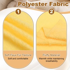 Faux Fur Fabric 20″ x 20″ Polyester Plush Fluffy Blanket for DIY Light Yellow,