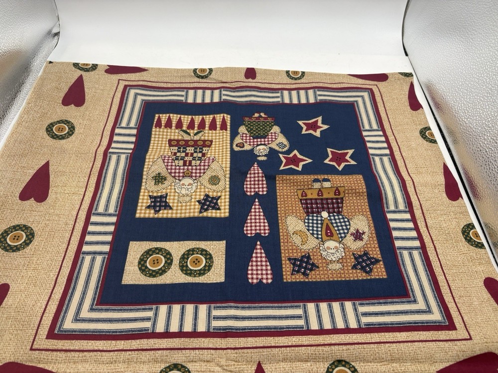 Angel Folk Art Fabric Pillow Panels Set Makes ONE 16×14 Pillow Craft Sew