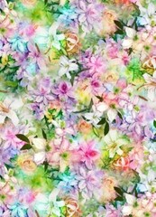 55” Wide Romantic Floral Digital Print Viscose Fabric Gown Material Rayon