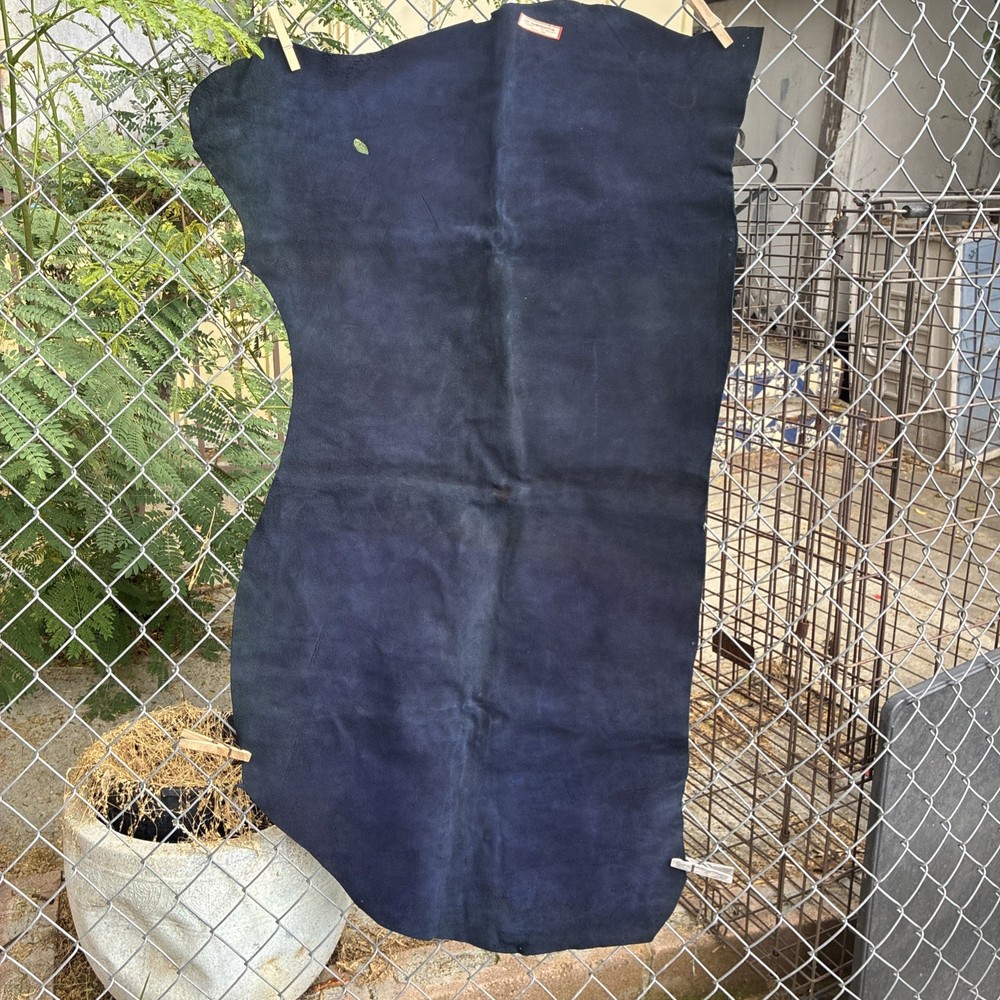 Art Handicrafts Co. 1 Suede Leather Scrap Piece Navy used Sold As Is