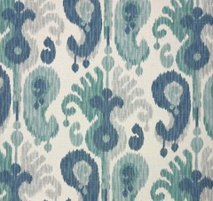 P KAUFMANN SALMA BLUE MOON IKAT PAISLEY LINEN MULTIUSE FABRIC BY YARD 54″W