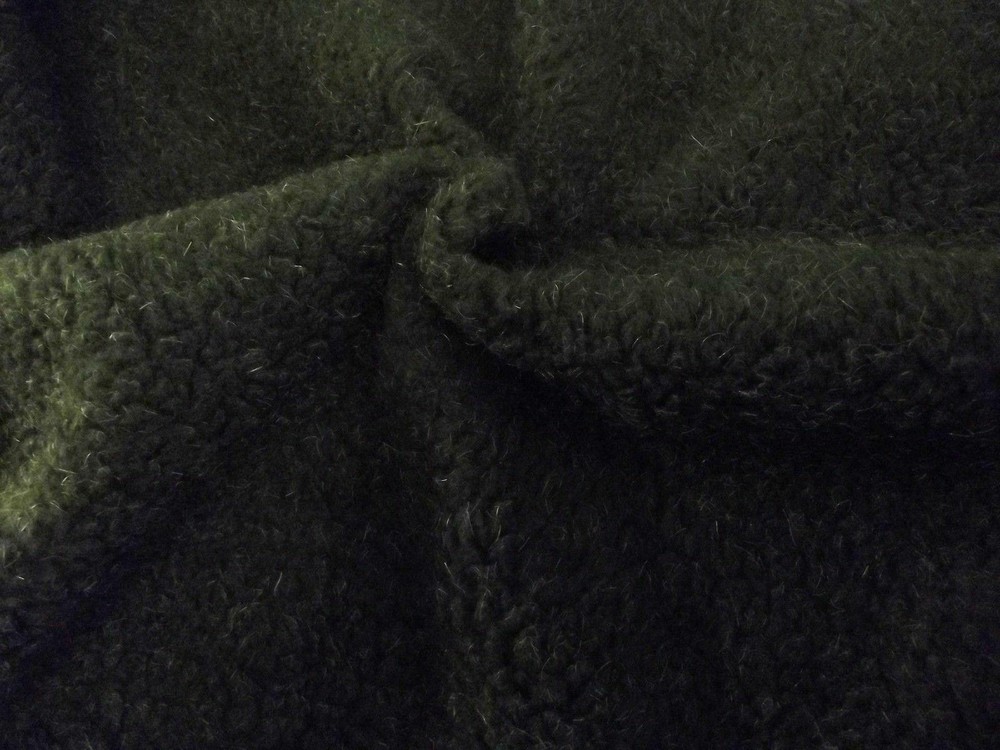 Faux Fur SHERPA FLEECE Sheepskin Fabric Material – CASHMERE BOTTLE GREEN