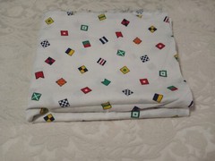 Vintage Marcus Brothers Textiles 1988 Multicolor Flag Square Cotton Fabric 43×36