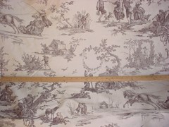 10-5/8Y GP & J Baker BP10149 Seasons Taupe Printed Silk Toile Upholstery Fabric