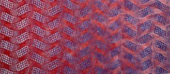 1 Yard Cut of Lunn Fabric Dotty Wave Ombre Batik 100% Cotton 3169 Red Blue