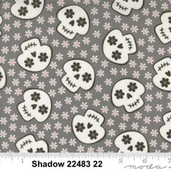 MODA Halloween Fab Boo 100% cotton fabric yard 36 x 44 SHADOW 22483 22 SKULLS