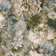 Watercolor Floral LAKESIDE Green Cotton Drapery Curtain Upholstery Fabric BTY