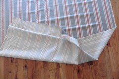 Upholstery Furniture Material Fabric 53″ x 135″ Light Blue Red & Beige Stripes