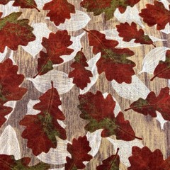 Fall Autumn Red Green Oak Leaves Joann Fabric Quilters Cotton Tan Background