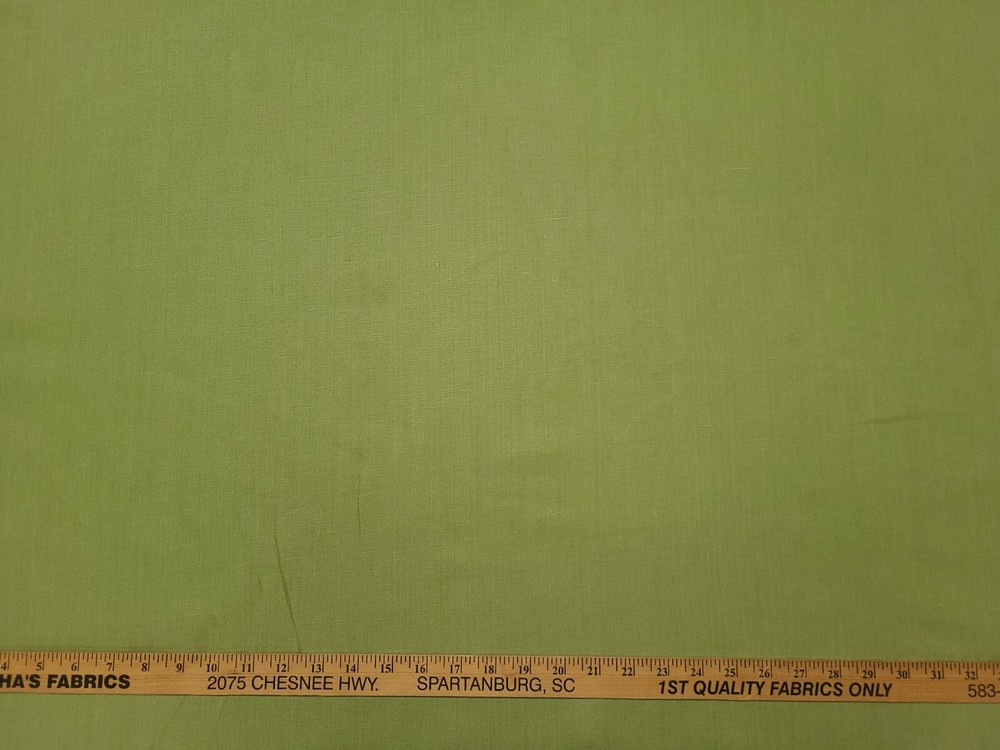 Covington BRUSSELS LEAF Lime Green Linen Solid Designer Drapery Uph Fabric