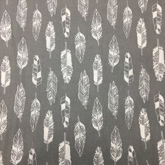 1/2 M White Feather *CHOOSE COLOUR* Quilting Sewing Fabric Cotton Black or Grey