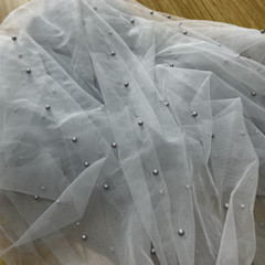 DIY Princess Dress Beaded Mesh Lace Fabric Evening Wedding Dress Sheer Curtain