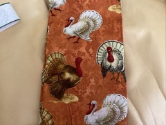 Fabric 1 Yd Cotton Fall Autumn Thanksgiving Turkeys Allover Print Orange New