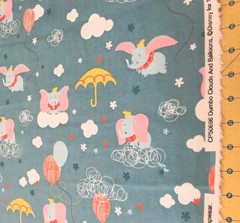 2014 Dumbo Clouds and Balloons Disney 18” X42” Flannel fabric #2622a